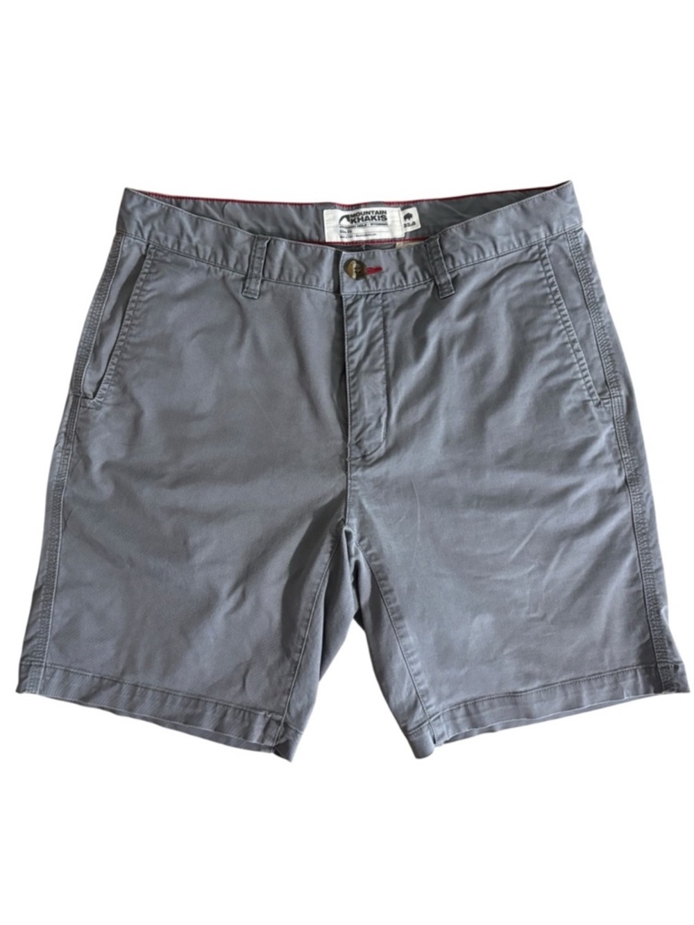Mountain Khakis Slim Fit Slate Gray Flat Front Shorts Size 32